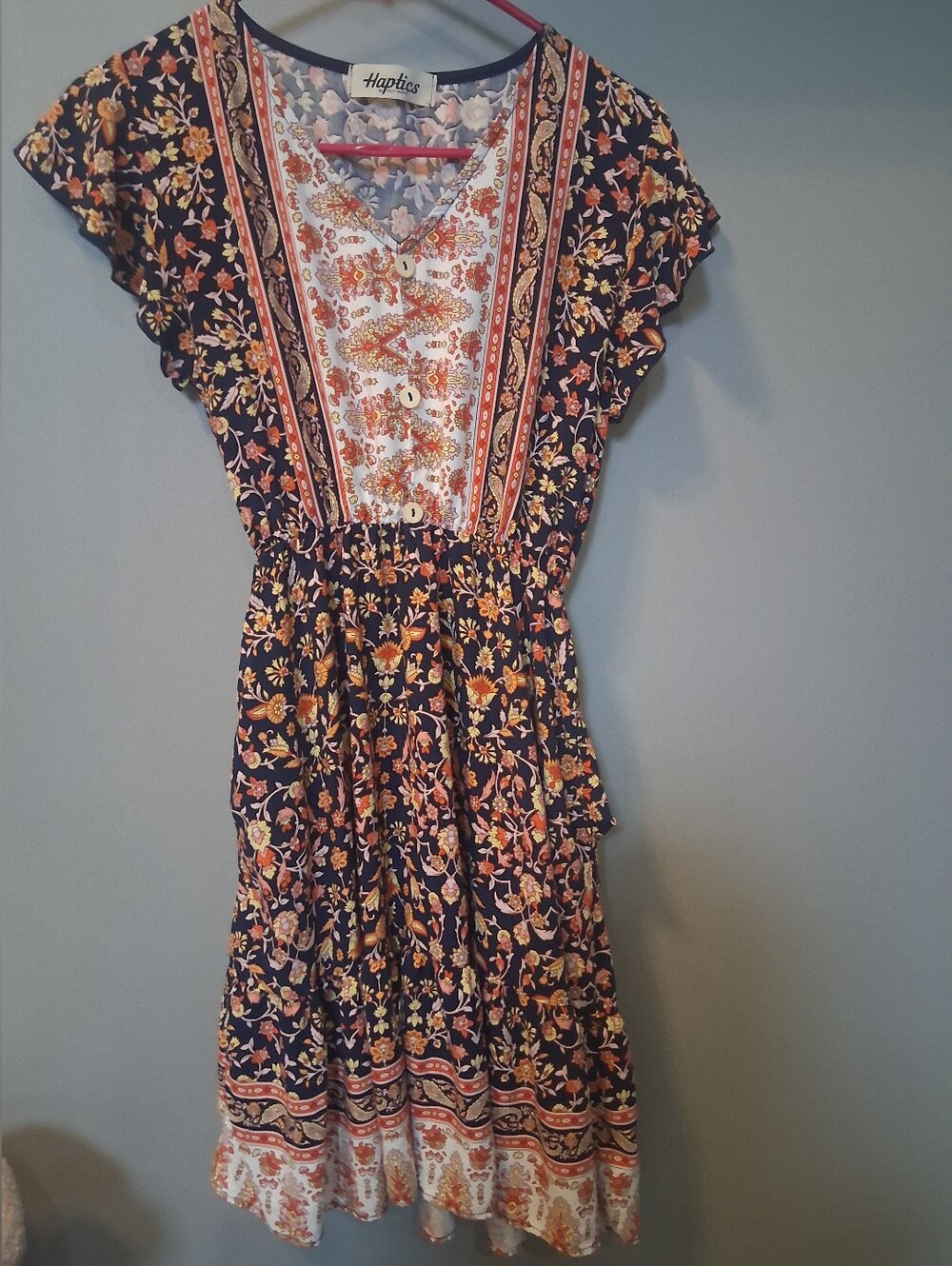 Haptics By Holly Harper Floral Print Dress With Pockets Size Small